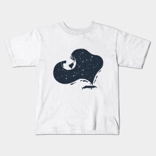 Creative Illustration. Double Exposure Effect. Whale in Space Kids T-Shirt